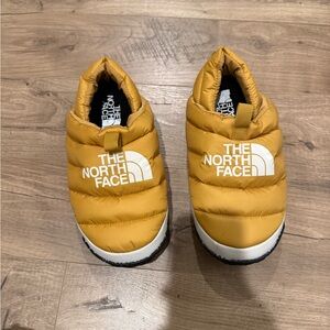 The North Face Mustard Puffer Slippers